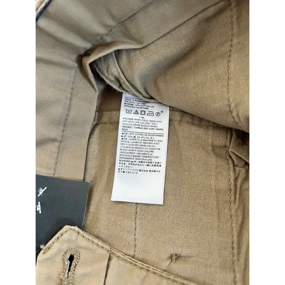 Banana Republic Mens Lived-In Chino Slim Fit Khaki Pants Tan 34x32 NWT